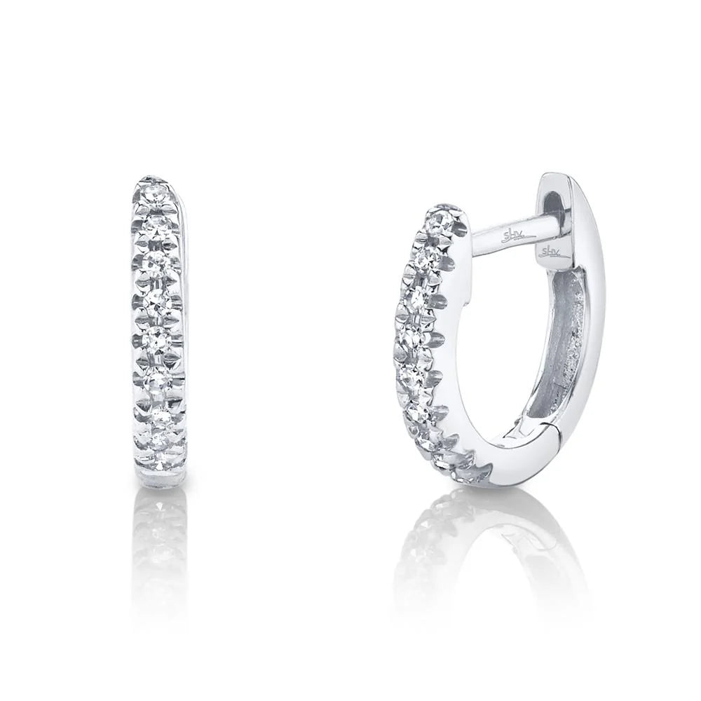 0.04ctw White Gold Diamond Huggie Earring