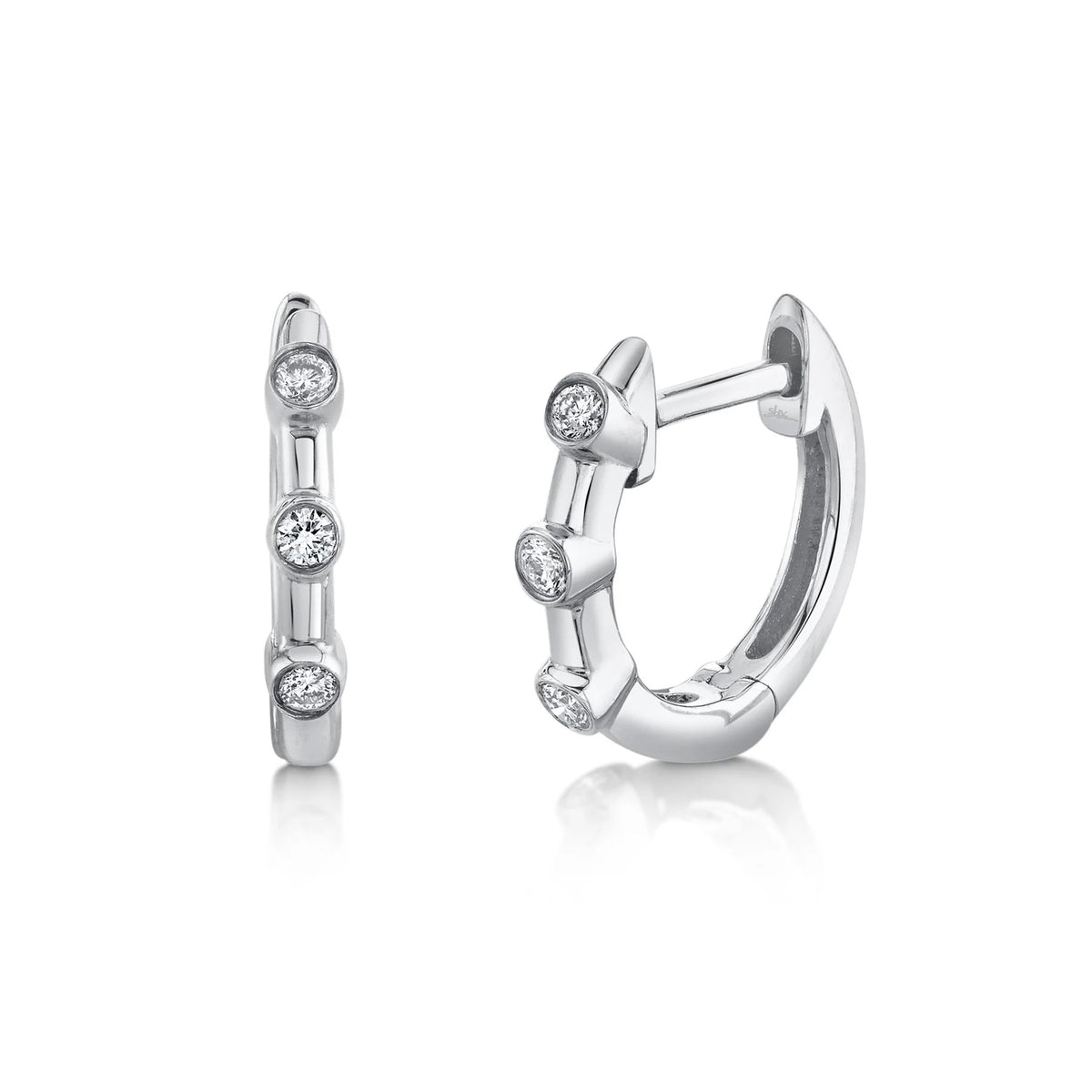 14KW GOLD DIAMOND HUGGIES .06CT