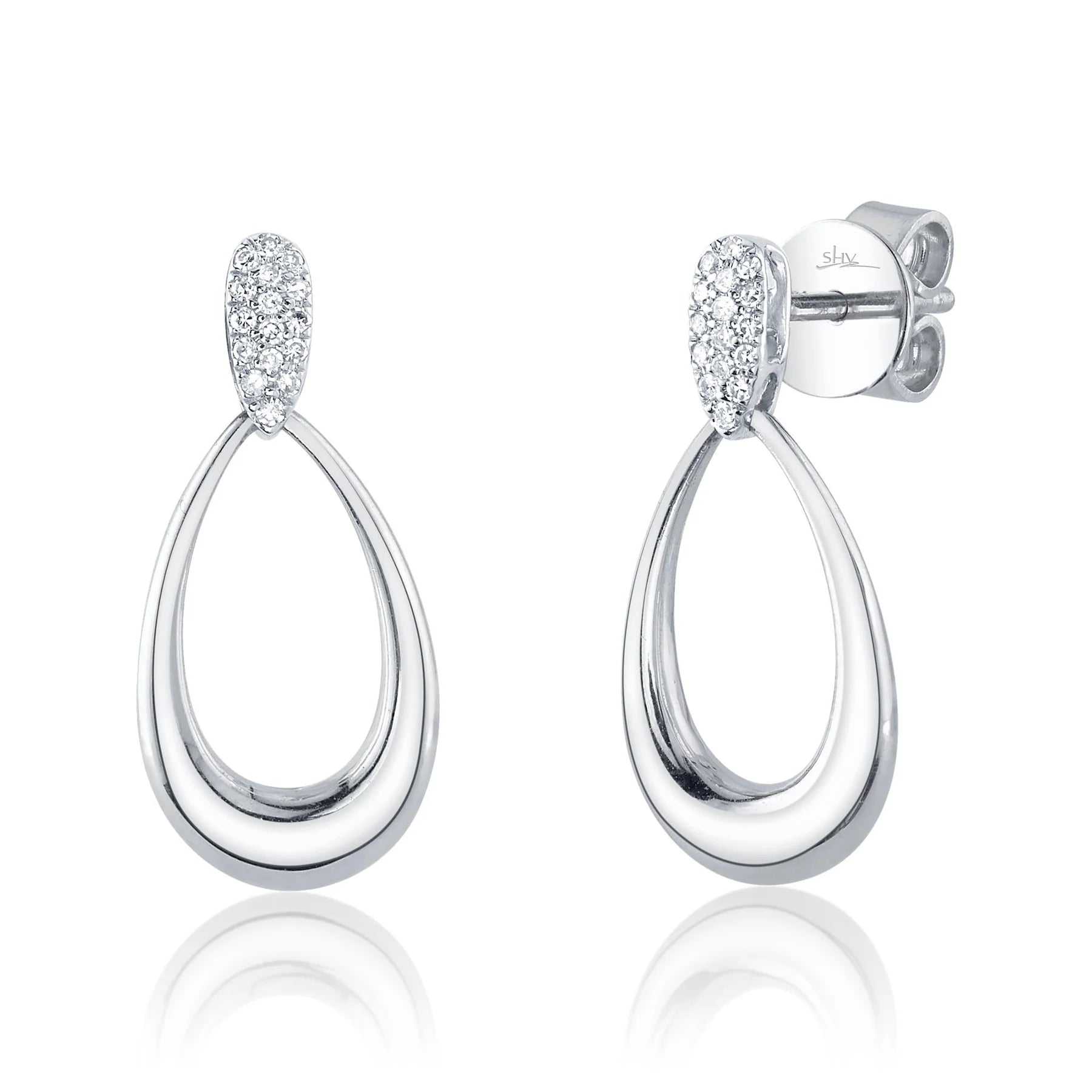 0.07ctw Diamond Teardrop Dangle Earring