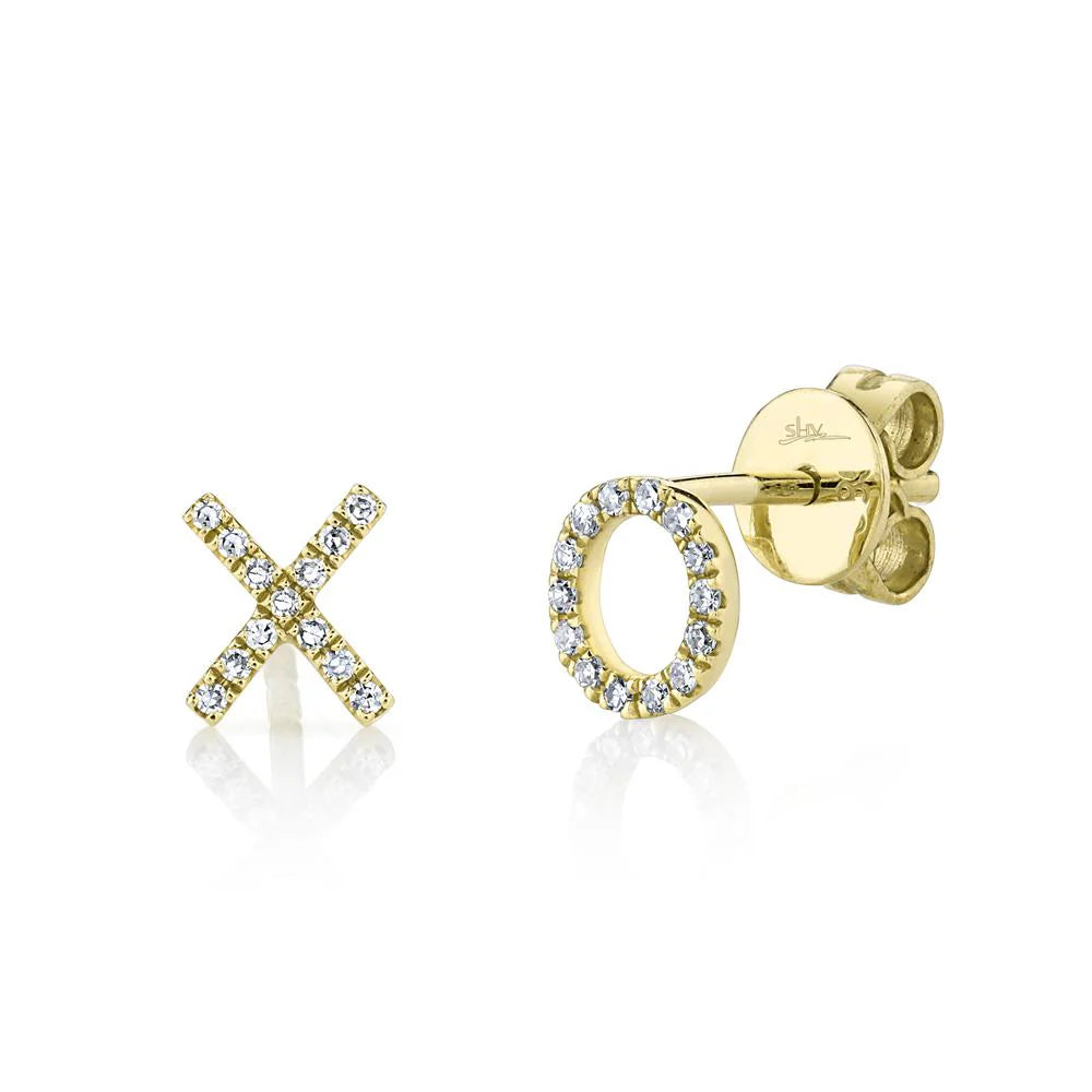 0.09ctw Diamond "XO" Stud Earring