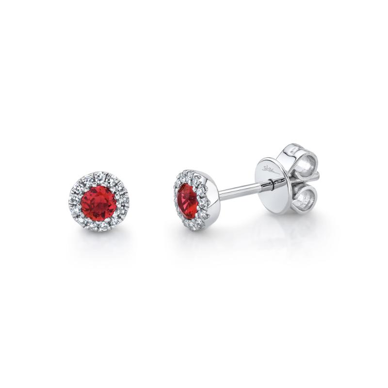 SC55002759 Eden Diamond and Ruby Stud Earrings