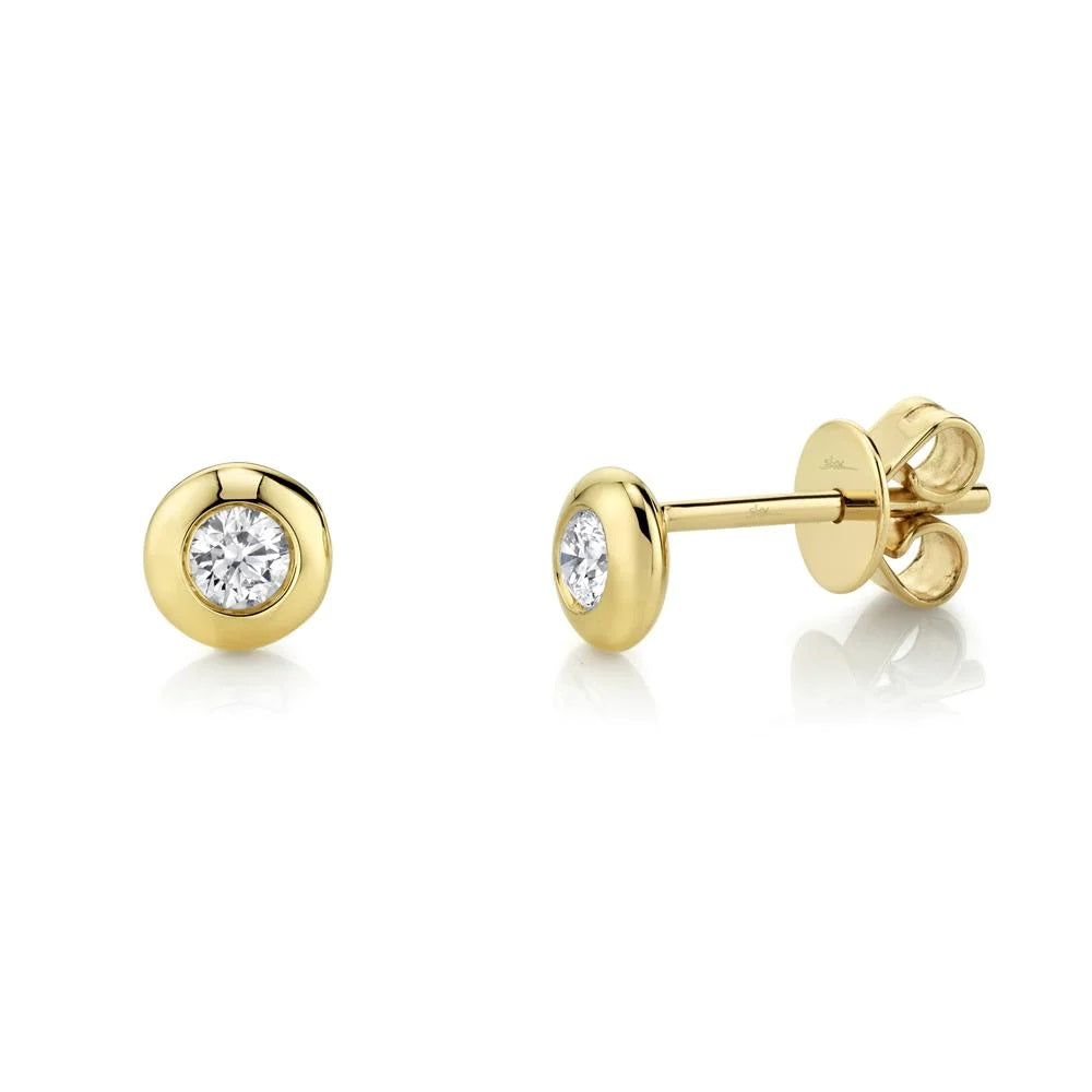 14KY.11CTW BEZELSTUD EARRING
