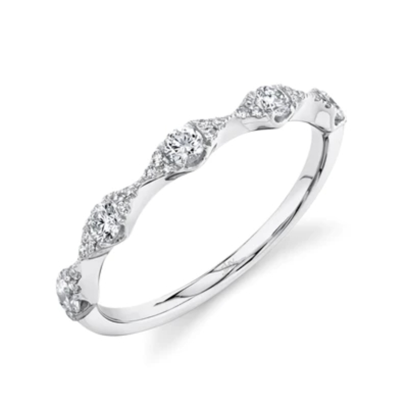 Shy Creation Kate Diamond Band 14K White Gold 0.38ctw