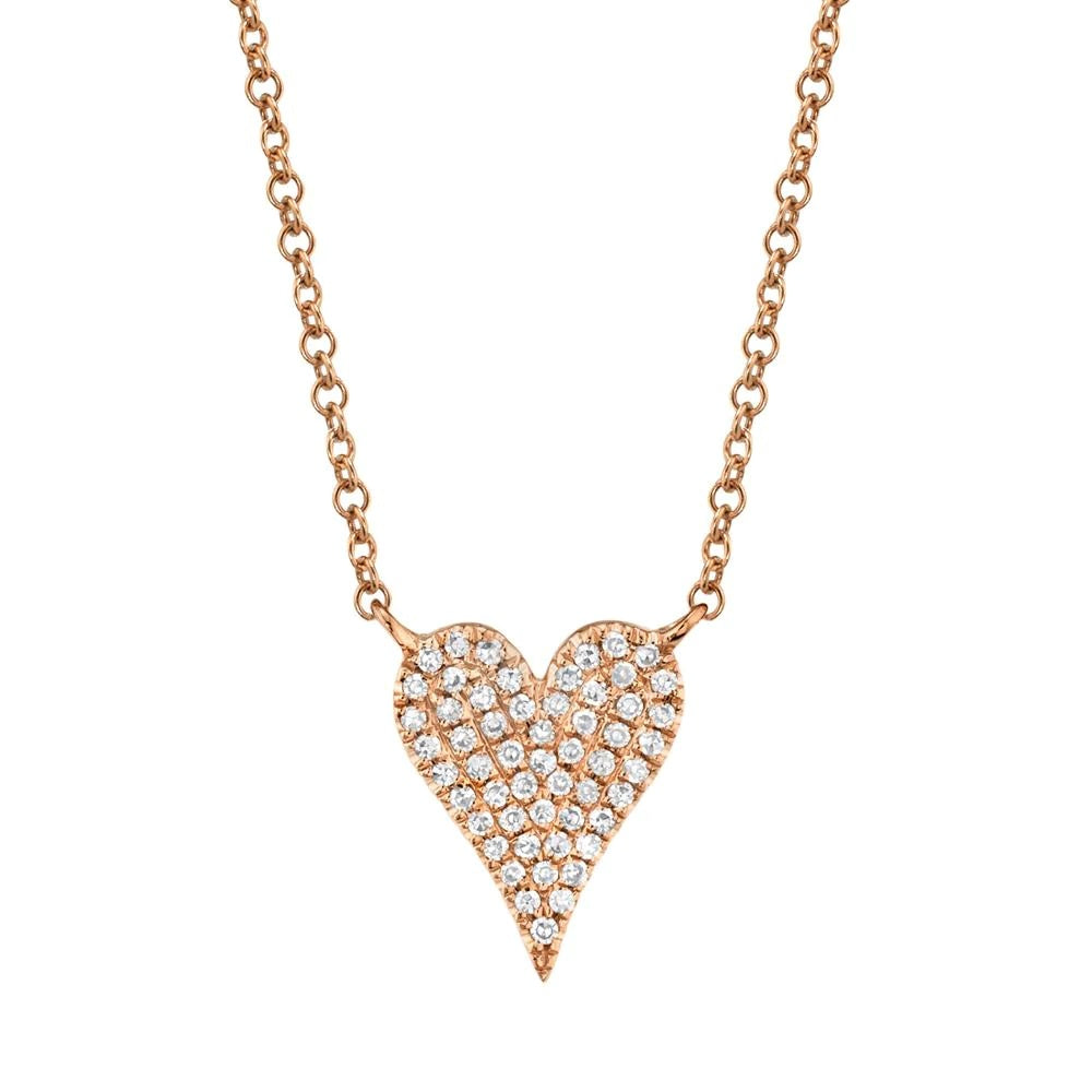 14K ROSE GOLD DIAMOND PAVE HEART .11CT