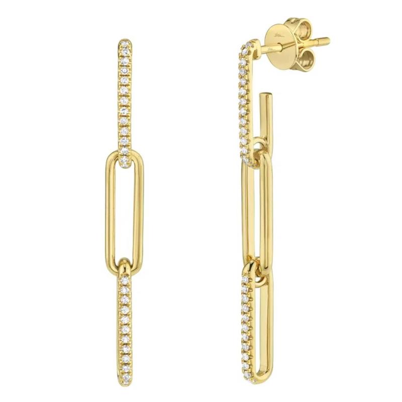 Shy Creation SC55009644 Kate 0.17CT Diamond Paper Clip Link Earrings