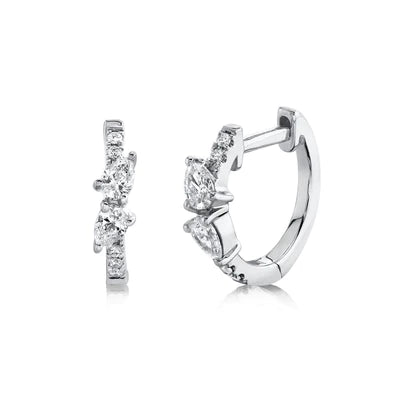0.32ctw Diamond Pear Huggie Earring