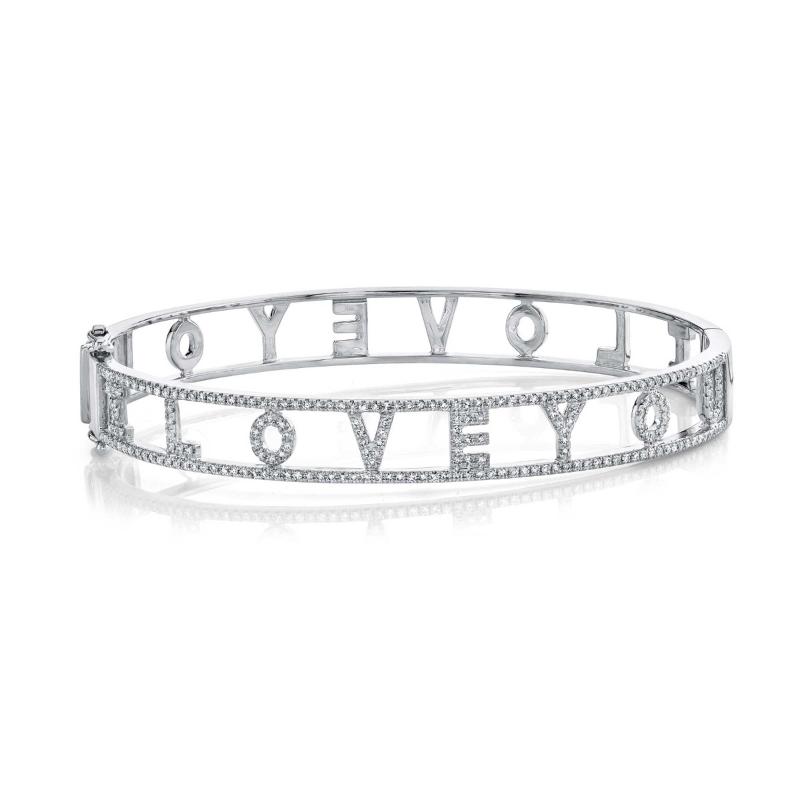 White Gold 0.54CT Diamond I Love You Bangle SC55019602ZS