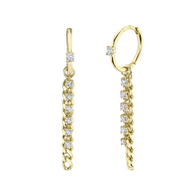 0.35ctw Diamond Link Huggie Earring