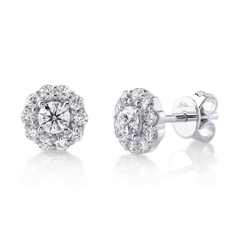 Shy Creation SC55022480 Kate 0.82CT Diamond and White Gold Stud Earrings