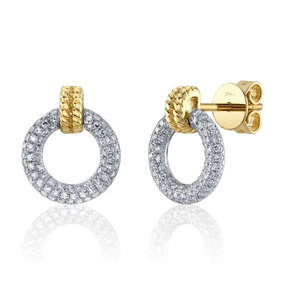 14K 0.31CT DIAMOND CIRCLE EARRING