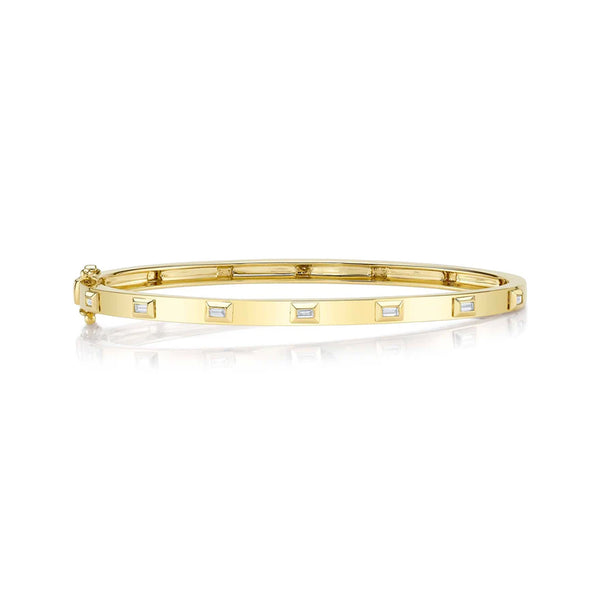 Shy Creation 0.16 Ct. Diamond Baguette Geo Cut Bangle