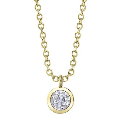 14KY BEZEL-SET DIAMOND NECKLACE