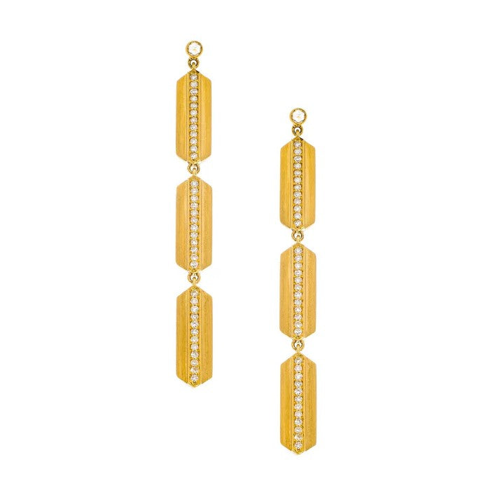 18K YELLOW GOLD MAYA DIAMOND DROP EARRINGS