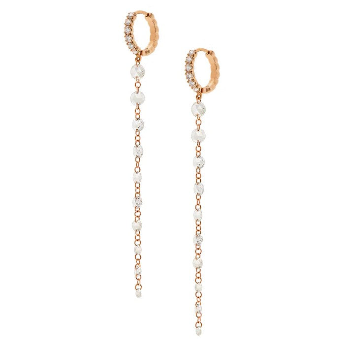 18K ROSE GOLD CIEN DIAMOND DROP EARRINGS