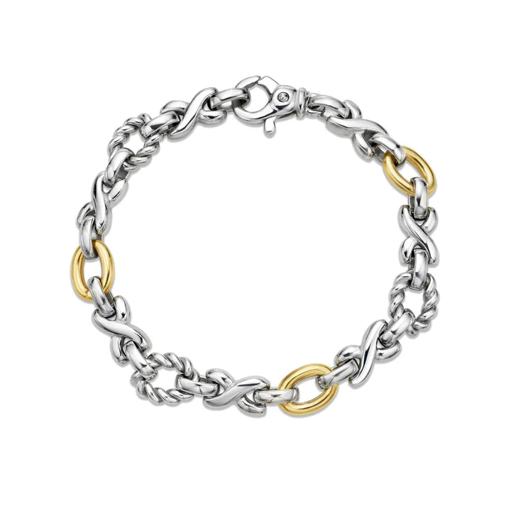 Phillip Gavriel Silver & 18kt Gold XO Cable Bracelet