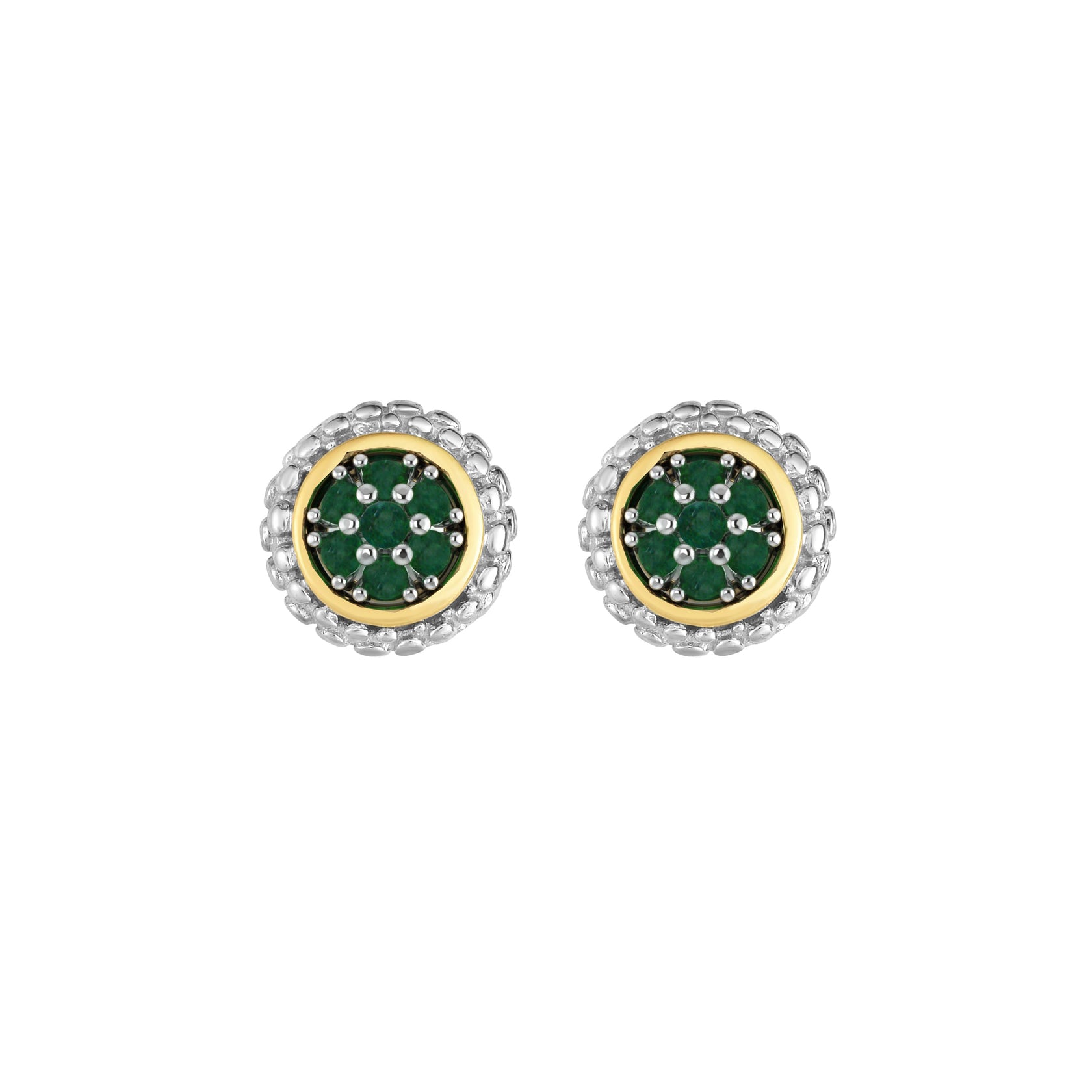 Phillip Gavriel Silver Emerald Earrings