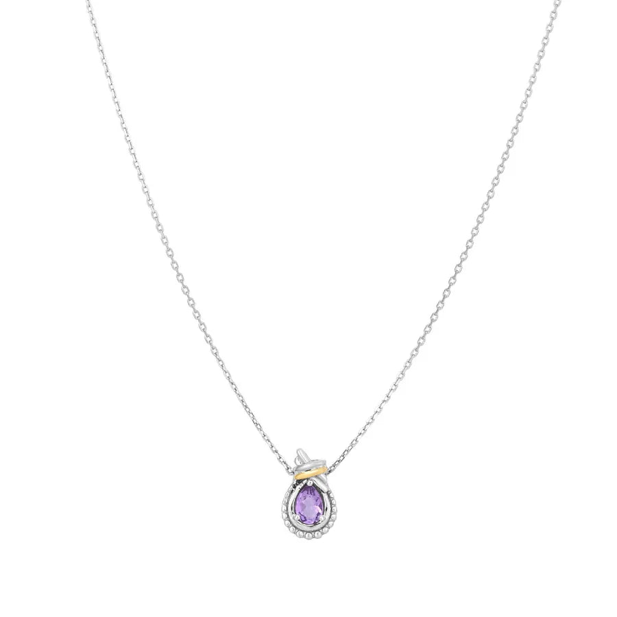 Phillip Gavriel Silver & 18K Gold Prosecco Love Knot Amethyst Necklace
