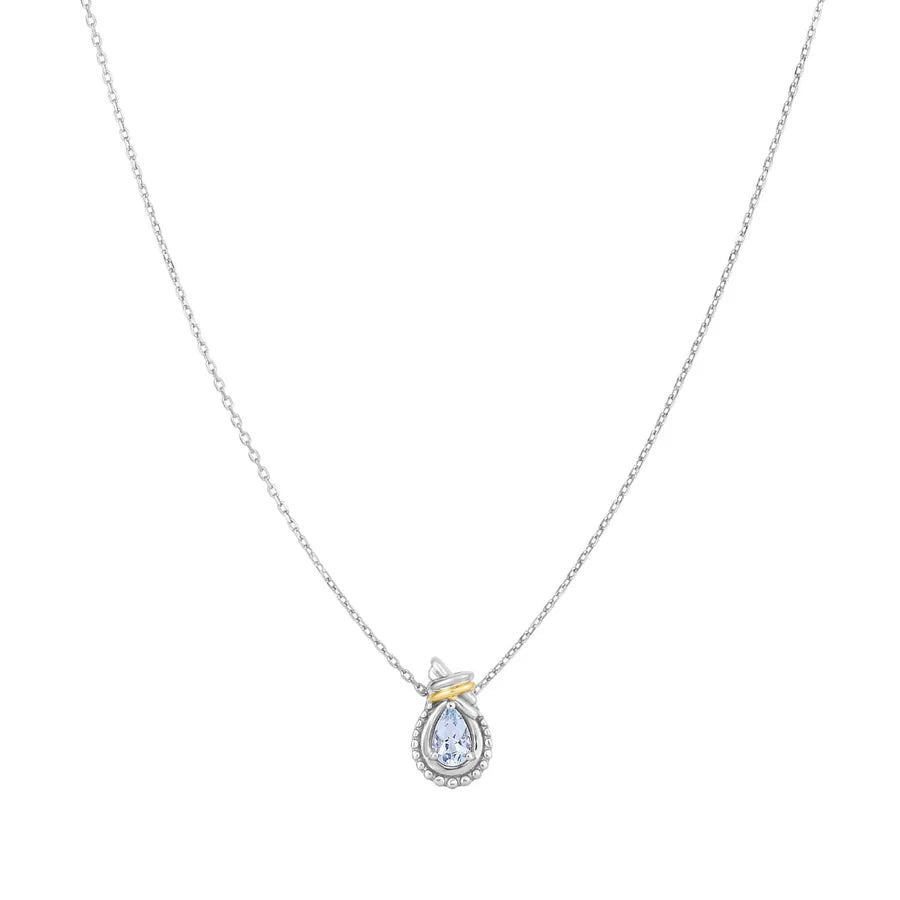 Phillip Gavriel Silver & 18K Gold Prosecco Love Knot Aquamarine Necklace
