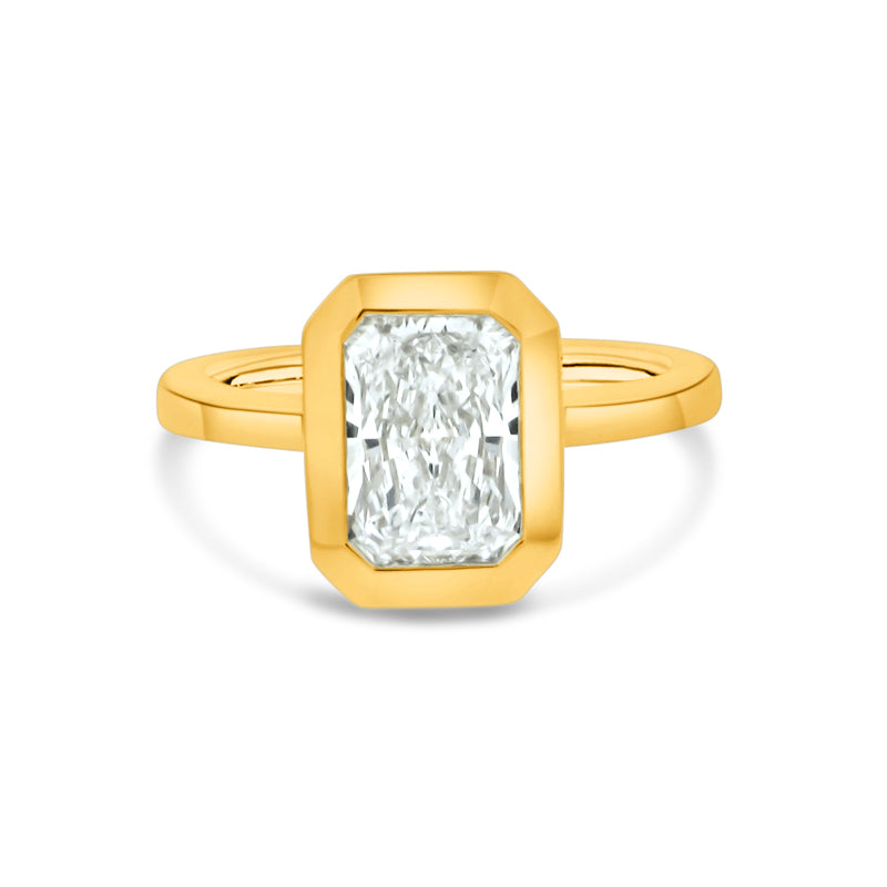 1.96CT RADIANT CUT LAB GROWN DIAMOND RING IN 18K YELLOW GOLD