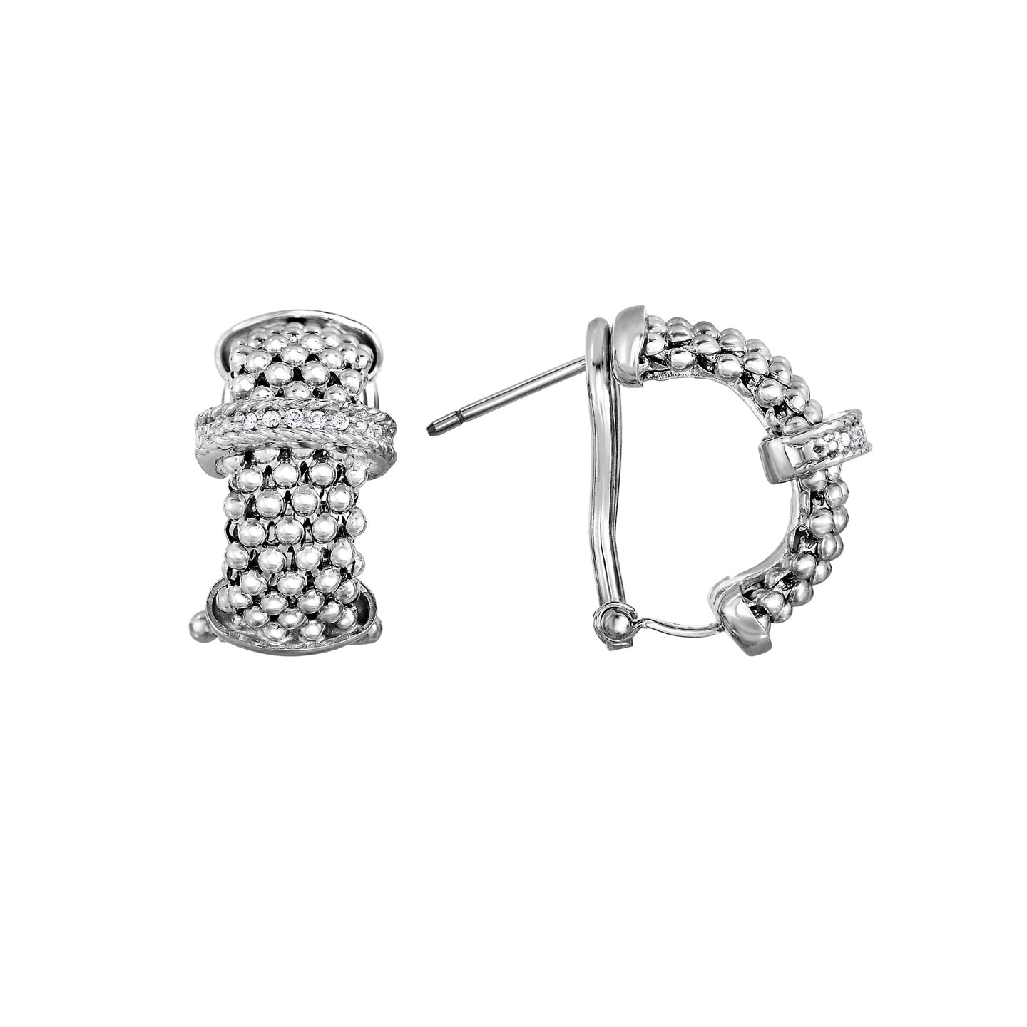 Phillip Gavriel Silver Popcorn Diamond Earrings