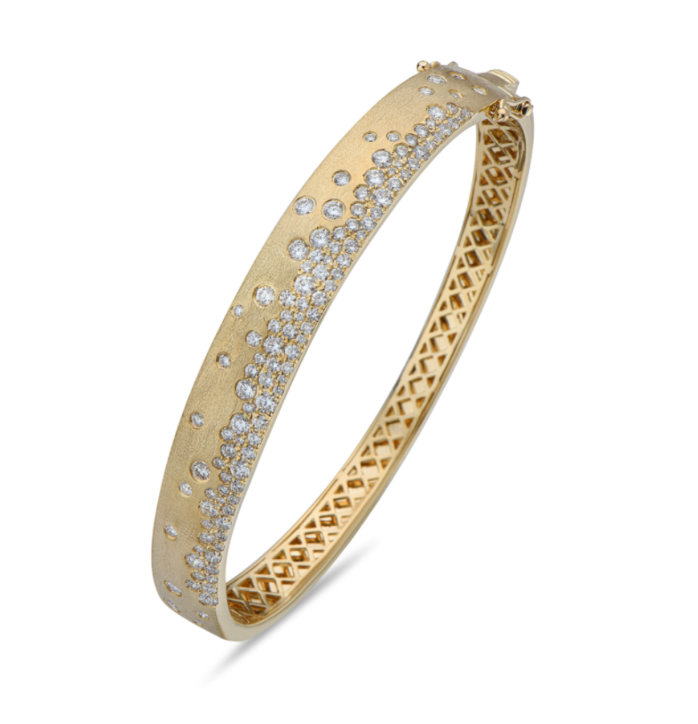 Moyer Collection 14k Yellow Gold 1.88ctw Diamond Confetti Bangle Bracelet- AG70116D