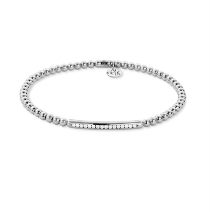 0.16ctw, 18K White Gold Tresore Stretch Bracelet