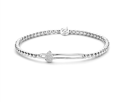 0.10ctw, 18K White Gold Tresore Stretch Bracelet