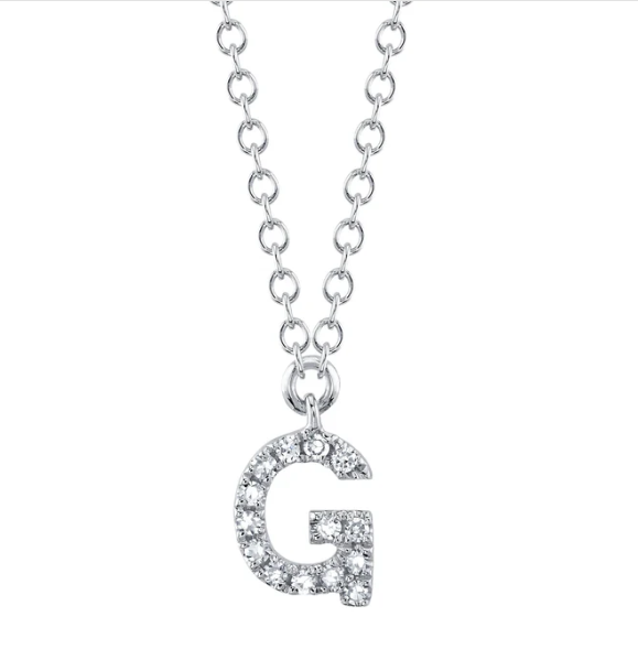 0.05CT DIAMOND INITIAL NECKLACE - INITIAL G