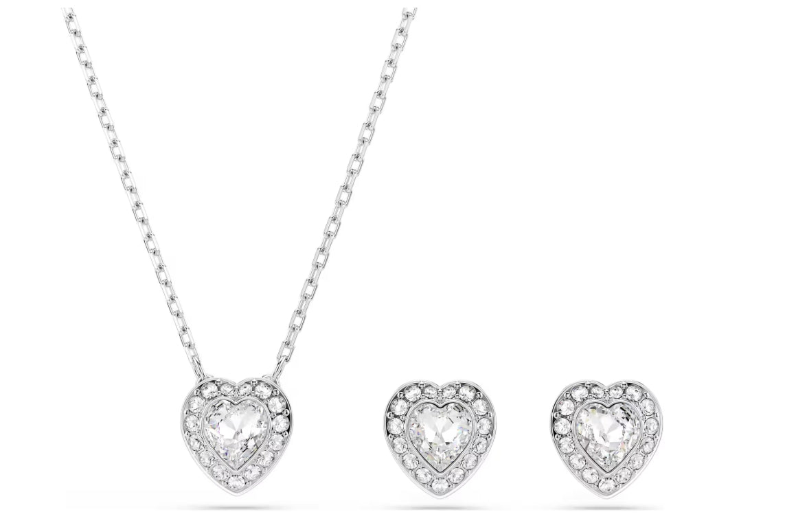 Ariana Grande x Swarovski set Mixed cuts, Heart, White, Rhodium plated