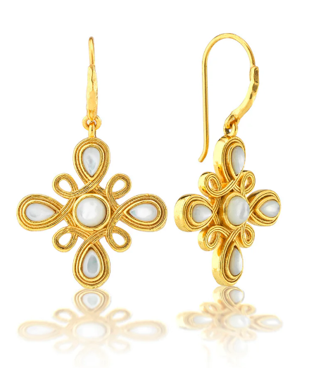 Monique Gem Dangle Earrings - MOP