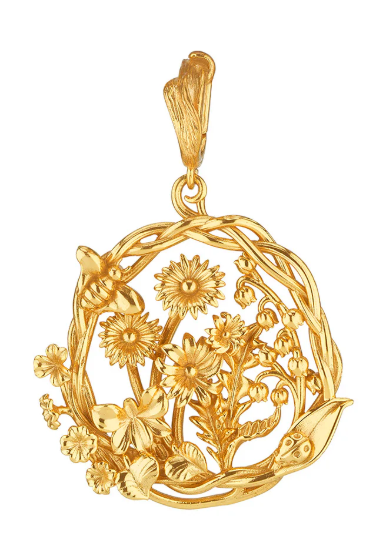 Meadow Wildflower Pendant - Gold