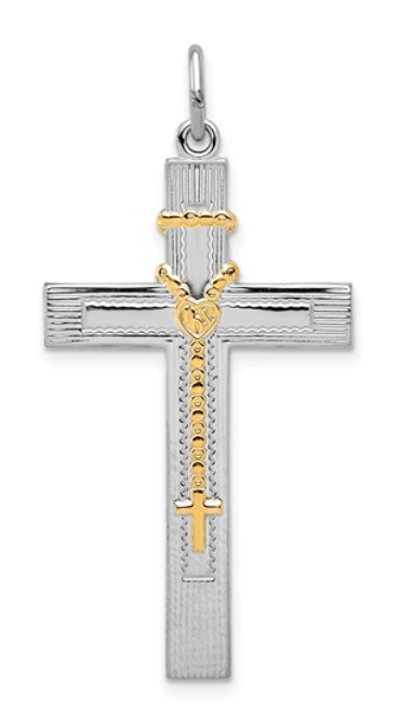 Sterling Rosary on Cross Pendant