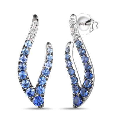 Le Vian Ombre Earrings featuring Denim Ombré®, White Sapphire set in 14K Vanilla Gold®