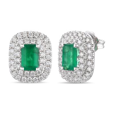 Le Vian® Earrings featuring Costa Smeralda Emeralds™ Vanilla Diamonds® set in 14K Vanilla Gold®