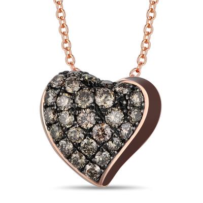 Godiva x Le Vian Pendant featuring Enamel Chocolate Diamonds® set in 14K Strawberry Gold®