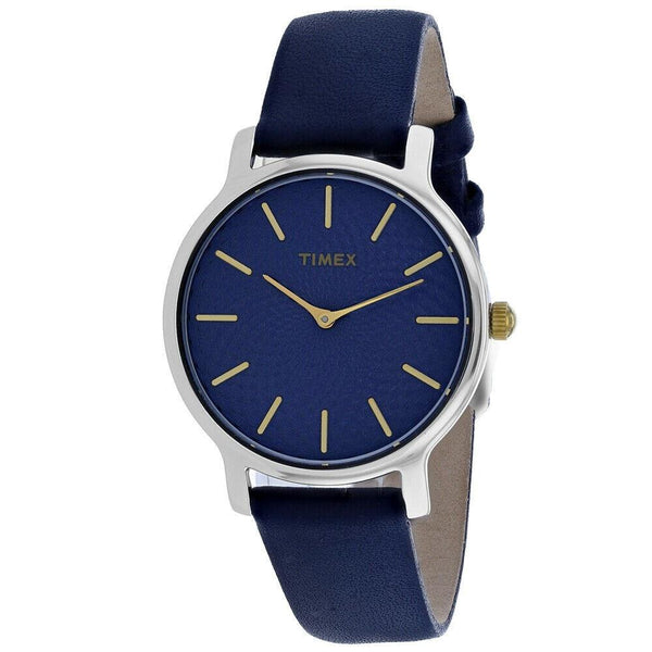 Timex Women's TW2R36300 Skyline Blue Leather Watch