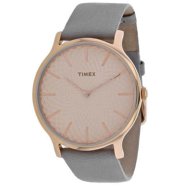 Timex Women's TW2R49500 Metropolitan  Grey Leather Watch