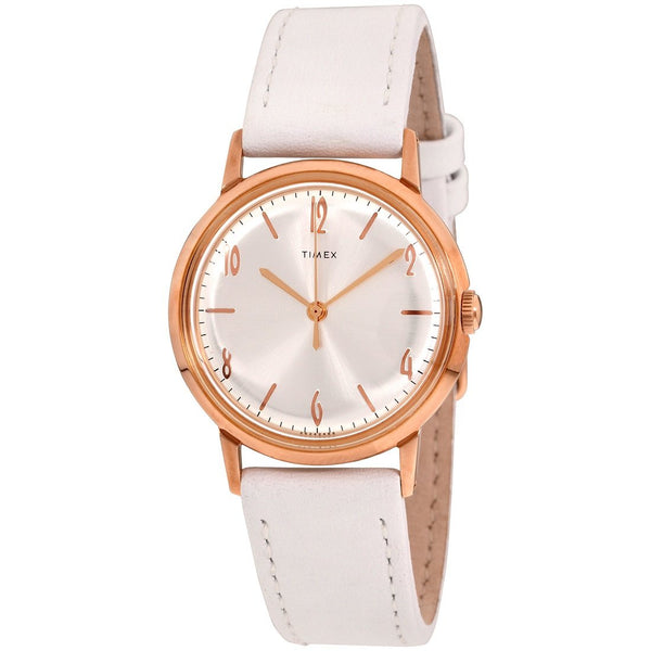 Timex Women's TW2T18300ZV Marlin White Leather Watch