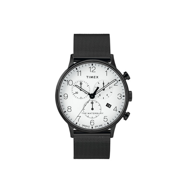 Timex Men's TW2T36800VQ Waterbury Classic Chronograph Black Stainless Steel Watch
