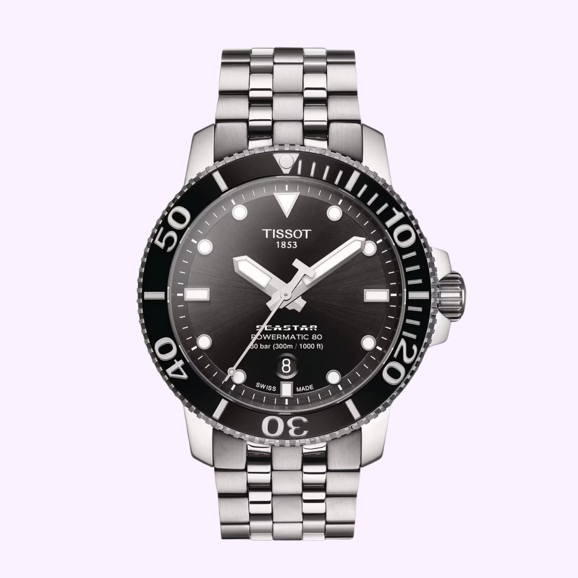 Tissot T1204071105100 SeaStar 1000 PowerMatic 80 Stainless Steel Strap Men Watches