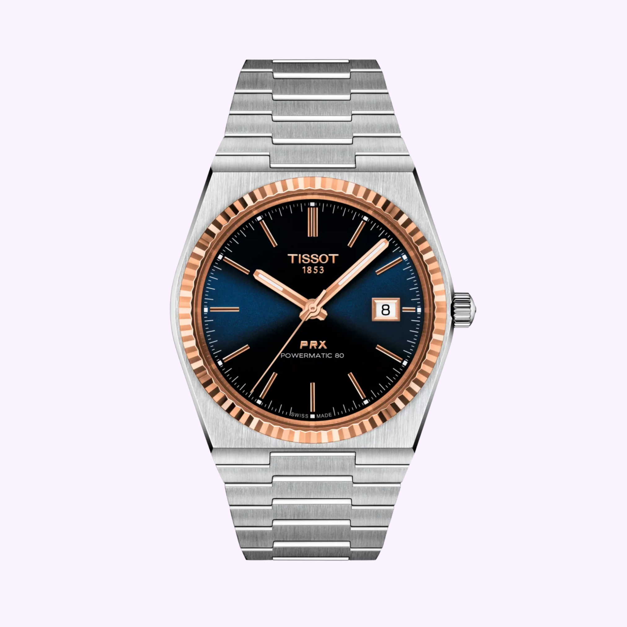 Tissot Watches T9314074104100 Tissot PRX Powermatic 80 Steel & 18K Gold Bezel 40mm Men