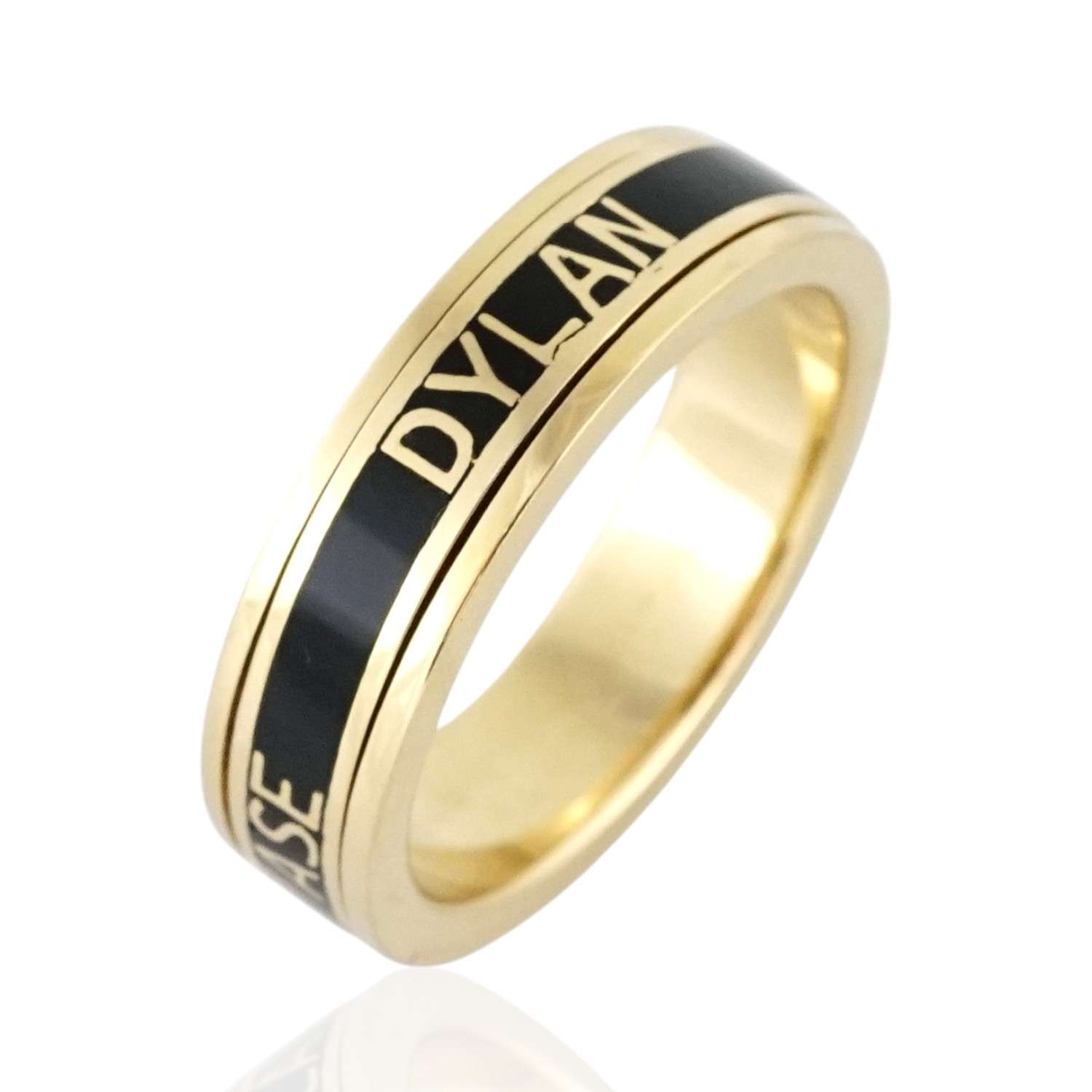 Men’s 14k Yellow Gold Name Engraving Ring