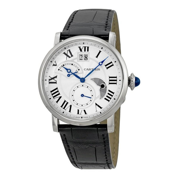 Cartier Men's W1556368 Rotonde Retrograde Automatic Black Leather Watch