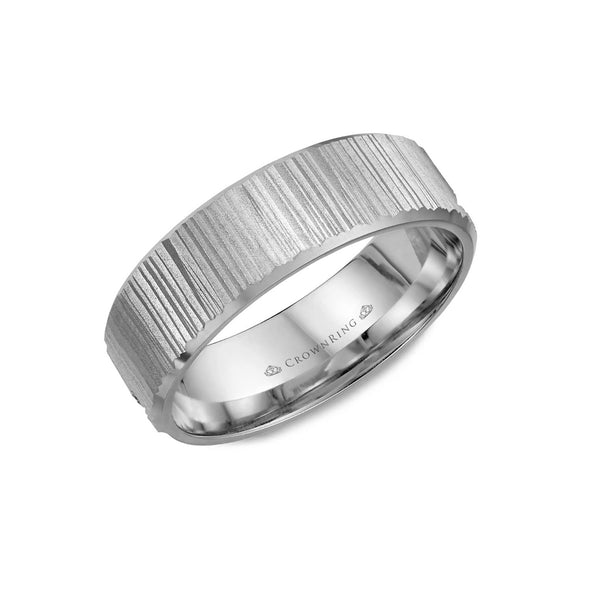 Crown Ring Wedding Band Carved