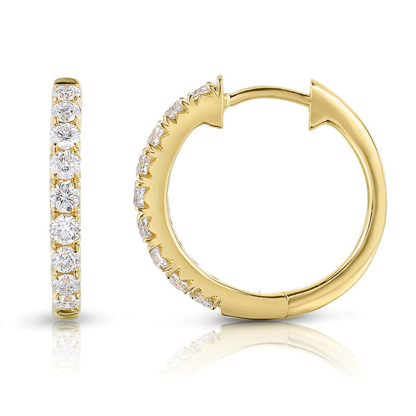 Yellow Gold Diamond Huggies