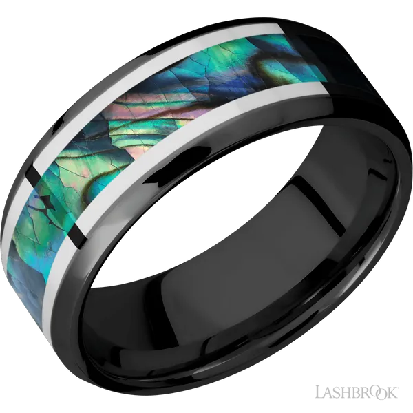 Zirconium with Polish , Polish Finish and Sterling Silver Inlay