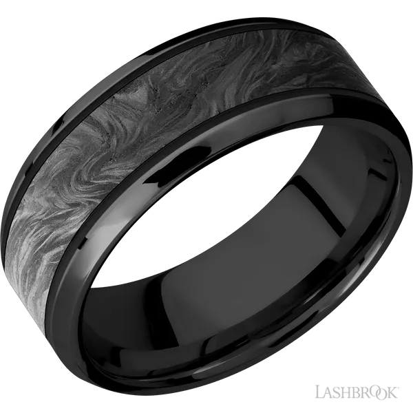 Zirconium with Polish , Polish Finish and Forged Carbon Fiber Inlay