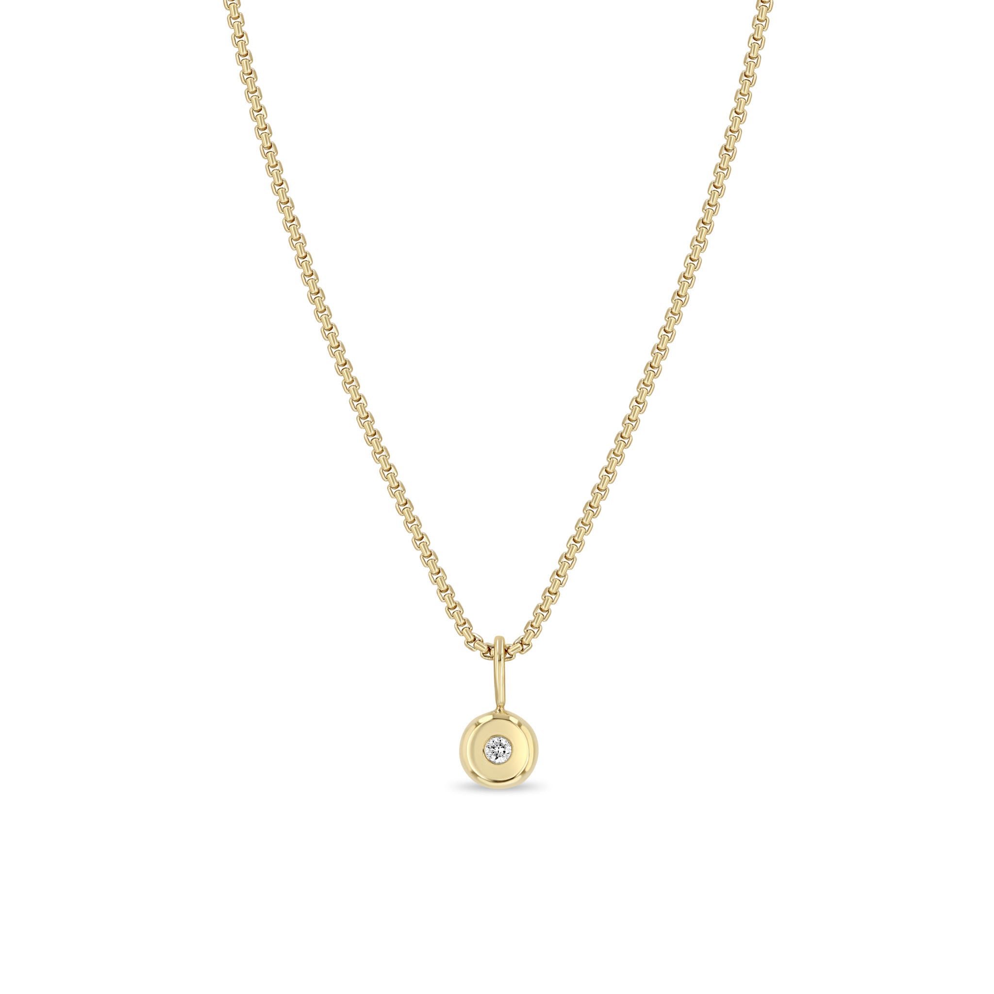 14K DIAMOND NUGGET BOX CHAIN NECKLACE