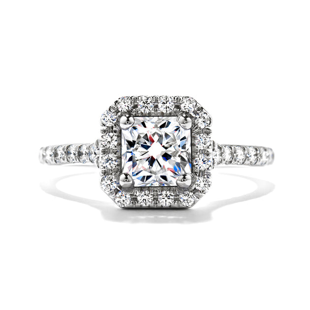 Hearts on Fire Platinum Single Halo Diamond Engagement Ring – HBRTCD0065PLAA-N