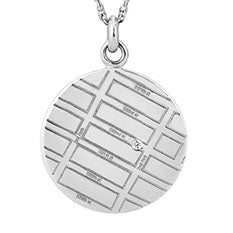 A.JAFFE WHITE GOLD ROUND MAP PENDANT